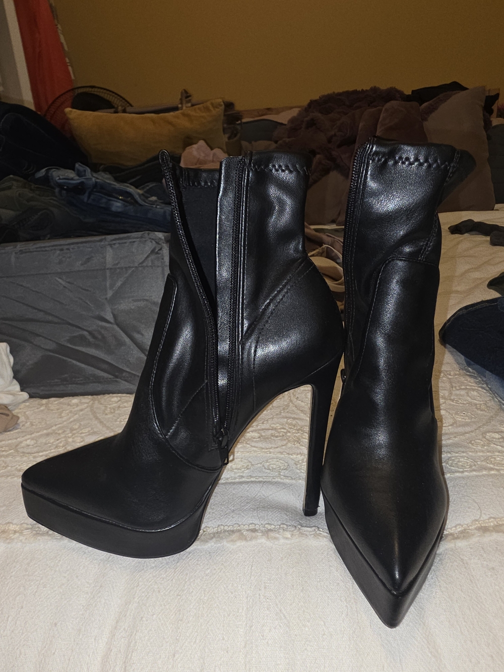 ALDO Black Pointed Stiletto Ankle Boots - Picture 2 of 2